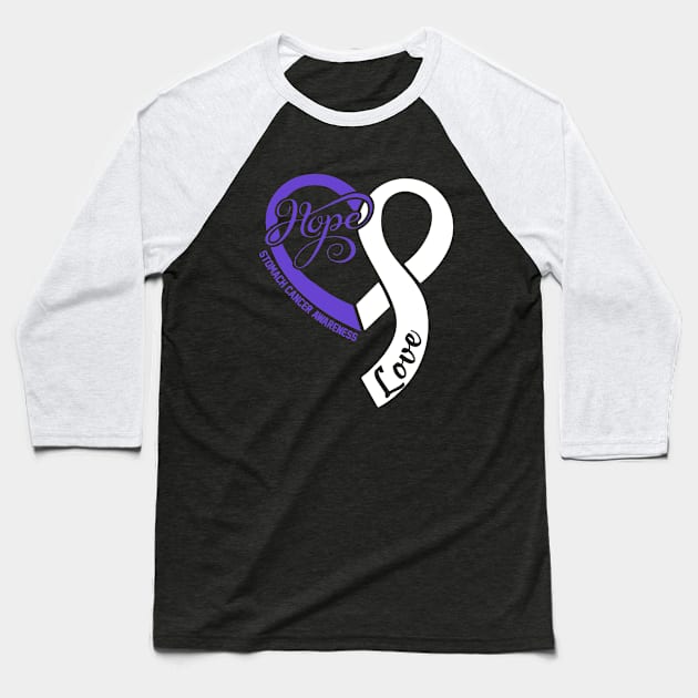 Stomach Cancer Awareness Hope Love Heart Ribbon Happy Valentines Day- Love Shouldn't Hurt Stop Baseball T-Shirt by DAN LE